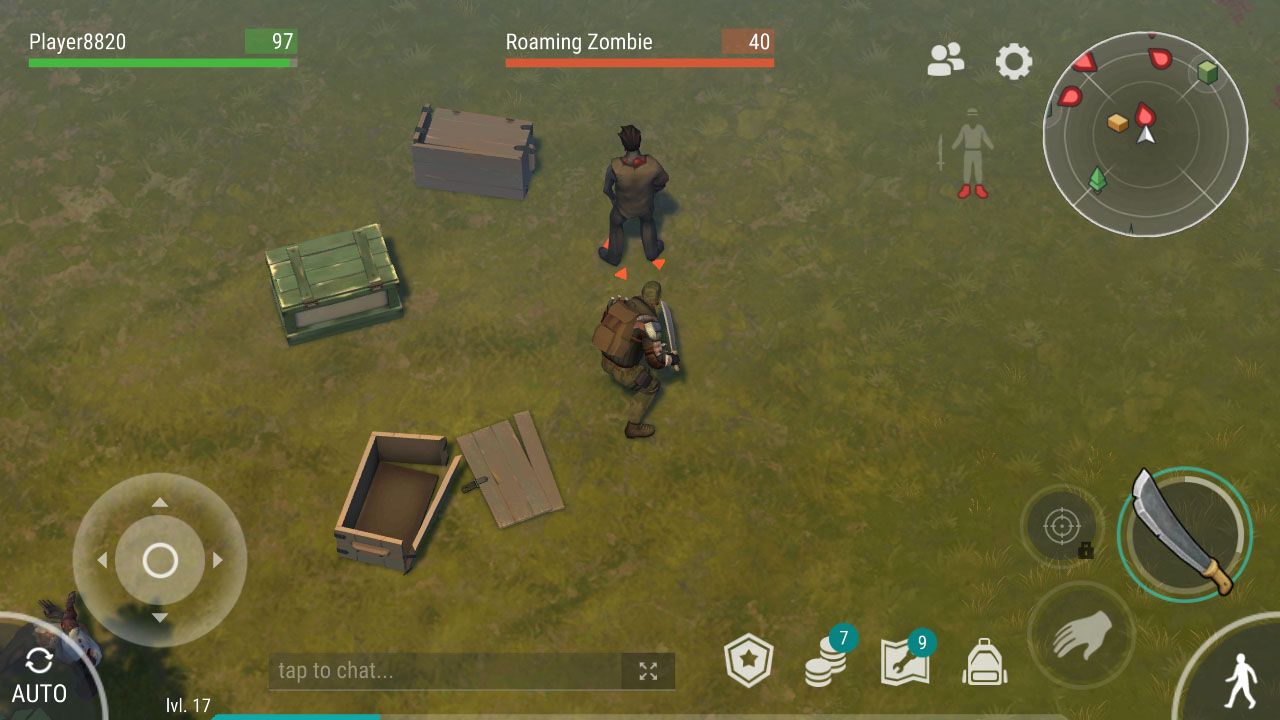 Dalam Last Day on Earth: Survival pemain melawan zombie 